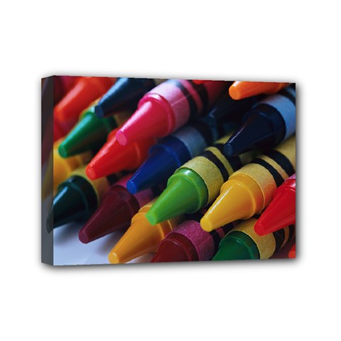 CRAYONS - Mini Canvas 7  x 5  (Stretched)