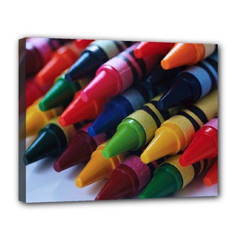 CRAYONS - Canvas 14  x 11  (Stretched)