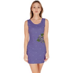 Bodycon Dress: Violet with flowers