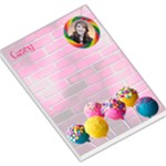 Candy Lollies Hot Pink Girls Pad with name, photo - Large Memo Pads