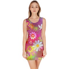 Spring flower bodycon dress