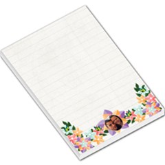 pastel flower boarder Large Memo Pad Lined paper - Large Memo Pads