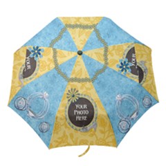 Ella in Blue Umbrella-2 - Folding Umbrella