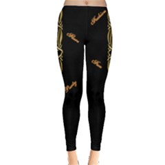 Black and Gold 2 Print Leggings - Everyday Leggings 