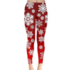 Snowflake Print Leggings - Everyday Leggings 