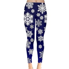 Midnight Snowflake Print Leggings - Everyday Leggings 