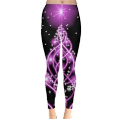 Pink Christmas Tree Print Leggings - Everyday Leggings 