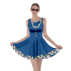 Pink And Blue Flower Skater Dress
