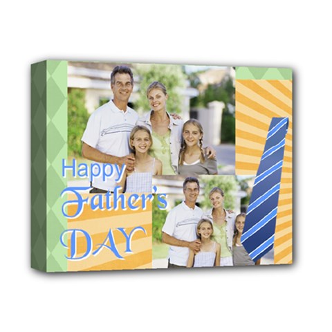 fathers day, dad, stong, number 1, family, happy, love, thank you - Deluxe Canvas 14  x 11  (Stretched)