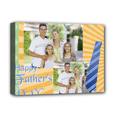 fathers day, dad, stong, number 1, family, happy, love, thank you - Deluxe Canvas 16  x 12  (Stretched) 