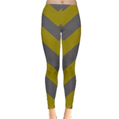 Grey/Yellow Chevron Leggings - Everyday Leggings 