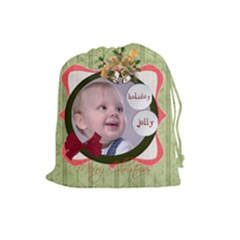 merry christmas - Drawstring Pouch (Large)