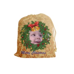 merry christmas - Drawstring Pouch (Large)