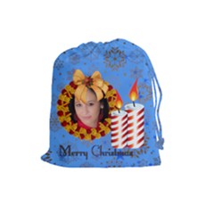 merry christmas - Drawstring Pouch (Large)