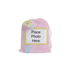 Pink Floral Drawstring Pouch (small)