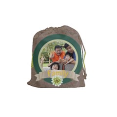 family - Drawstring Pouch (Medium)