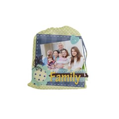 family - Drawstring Pouch (Medium)