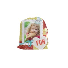 kids, play, family, fun, happy, nice - Drawstring Pouch (Small) kids, play, family, fun, happy, nice - Drawstring Pouch (Small)