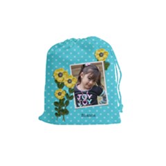 Drawstring Pouch (M): Flowers3 - Drawstring Pouch (Medium)