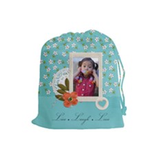 Drawstring Pouch: (L) Live Laugh Love - Drawstring Pouch (Large)