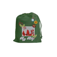 Drawstring Pouch (M): Happy Holidays - Drawstring Pouch (Medium)