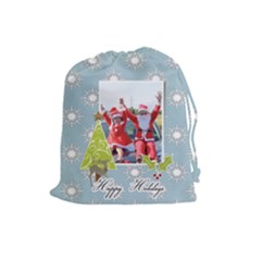 Drawstring Pouch (L): Snowflakes - Drawstring Pouch (Large)