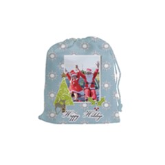 Drawstring Pouch (M): Snowflakes - Drawstring Pouch (Medium)