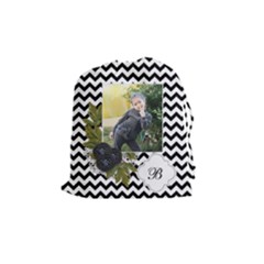 Drawstring Pouch (M): Chevron Black - Drawstring Pouch (Medium)