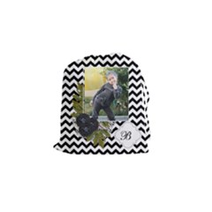 Drawstring Pouch (S) : Chevron Black - Drawstring Pouch (Small)