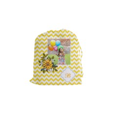 Drawstring Pouch (S) : Chevron Yellow - Drawstring Pouch (Small)