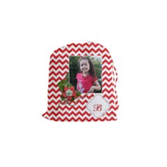 Drawstring Pouch (S) : Chevron Red - Drawstring Pouch (Small)