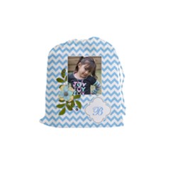 Drawstring Pouch (M): Chevron Blue - Drawstring Pouch (Medium) Drawstring Pouch (M): Chevron Blue - Drawstring Pouch (Medium)