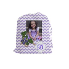 Drawstring Pouch (L): Chevron Violet - Drawstring Pouch (Large)