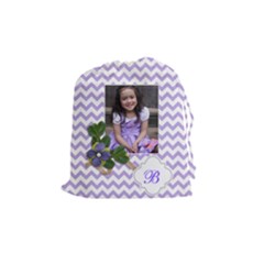 Drawstring Pouch (M): Chevron Violet - Drawstring Pouch (Medium)