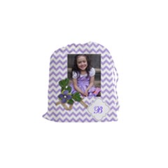 Drawstring Pouch (S) : Chevron Violet - Drawstring Pouch (Small)