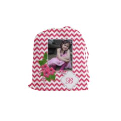 Drawstring Pouch (M): Chevron Pink - Drawstring Pouch (Medium)