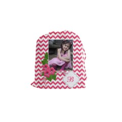 Drawstring Pouch (S) : Chevron Pink - Drawstring Pouch (Small)