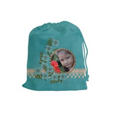 Drawstring Pouch (L): Flower Garden - Drawstring Pouch (Large)