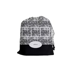 Black and white Drawstring Pouch (medium)