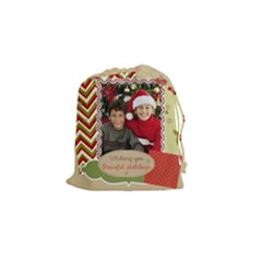 merry christmas - Drawstring Pouch (Small)