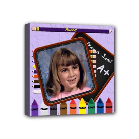 Back to School Pencil Mini Canvase 4 x4  - Mini Canvas 4  x 4  (Stretched)