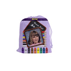 Back to School Pencil Drawstring Pouch Medium - Drawstring Pouch (Medium)