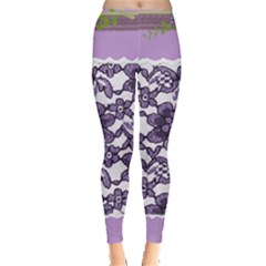 Purple Lace Leggings - Everyday Leggings 