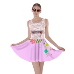 Romantic Pink Lace Skater Dress