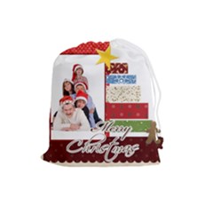 Merry Christmas - Drawstring Pouch (Large)