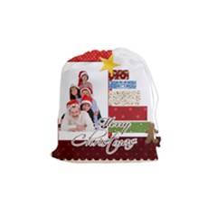 merry christmas - Drawstring Pouch (Medium)