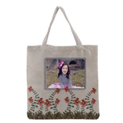 Grocery Tote Bag : Garden of Flowers