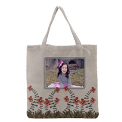 Grocery Tote Bag : Garden of Flowers Grocery Tote Bag : Garden of Flowers