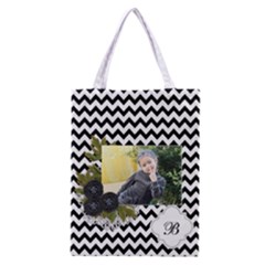 Classic Tote Bag: Black Chevron