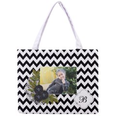 Tiny Tote Bag :  Black Chevron - Mini Tote Bag